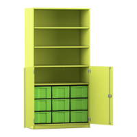 Flexeo® Schrank, 9 große Boxen, 4 Fächer, 2 Halbtüren – Bild 175
