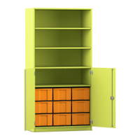 Flexeo® Schrank, 9 große Boxen, 4 Fächer, 2 Halbtüren – Bild 178
