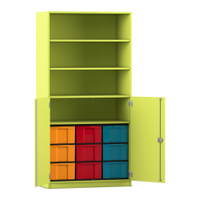 Flexeo® Schrank, 9 große Boxen, 4 Fächer, 2 Halbtüren – Bild 334