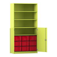 Flexeo® Schrank, 9 große Boxen, 4 Fächer, 2 Halbtüren – Bild 181