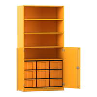 Flexeo® Schrank, 9 große Boxen, 4 Fächer, 2 Halbtüren – Bild 241