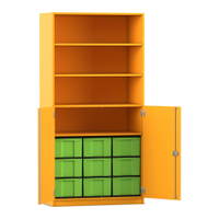 Flexeo® Schrank, 9 große Boxen, 4 Fächer, 2 Halbtüren – Bild 253