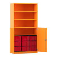 Flexeo® Schrank, 9 große Boxen, 4 Fächer, 2 Halbtüren