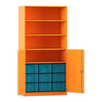 Flexeo® Schrank, 9 große Boxen, 4 Fächer, 2 Halbtüren