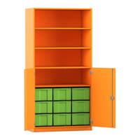 Flexeo® Schrank, 9 große Boxen, 4 Fächer, 2 Halbtüren