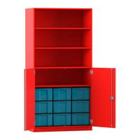 Flexeo® Schrank, 9 große Boxen, 4 Fächer, 2 Halbtüren – Bild 259