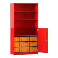 Flexeo® Schrank, 9 große Boxen, 4 Fächer, 2 Halbtüren – Bild 270