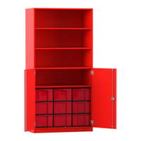 Flexeo® Schrank, 9 große Boxen, 4 Fächer, 2 Halbtüren – Bild 271