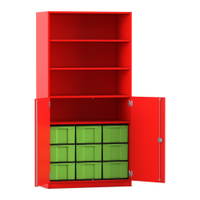 Flexeo® Schrank, 9 große Boxen, 4 Fächer, 2 Halbtüren – Bild 349