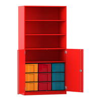 Flexeo® Schrank, 9 große Boxen, 4 Fächer, 2 Halbtüren – Bild 352