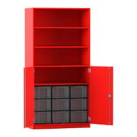 Flexeo® Schrank, 9 große Boxen, 4 Fächer, 2 Halbtüren – Bild 306