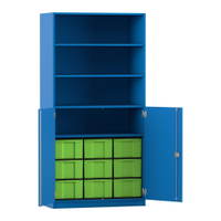 Flexeo® Schrank, 9 große Boxen, 4 Fächer, 2 Halbtüren – Bild 286