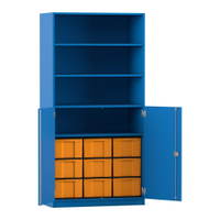 Flexeo® Schrank, 9 große Boxen, 4 Fächer, 2 Halbtüren – Bild 294