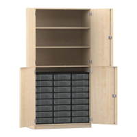 Flexeo® Schrank, 24 kleine Boxen, 3 Fächer, 4 Halbtüren
