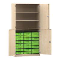 Flexeo® Schrank, 24 kleine Boxen, 3 Fächer, 4 Halbtüren