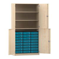 Flexeo® Schrank, 24 kleine Boxen, 3 Fächer, 4 Halbtüren