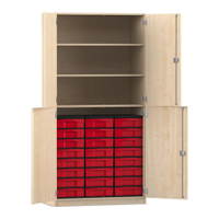 Flexeo® Schrank, 24 kleine Boxen, 3 Fächer, 4 Halbtüren