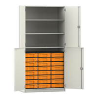 Flexeo® Schrank, 24 kleine Boxen, 3 Fächer, 4 Halbtüren