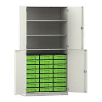 Flexeo® Schrank, 24 kleine Boxen, 3 Fächer, 4 Halbtüren