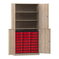 Flexeo® Schrank, 24 kleine Boxen, 3 Fächer, 4 Halbtüren