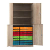Flexeo® Schrank, 24 kleine Boxen, 3 Fächer, 4 Halbtüren
