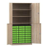 Flexeo® Schrank, 24 kleine Boxen, 3 Fächer, 4 Halbtüren
