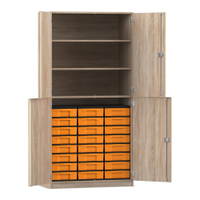 Flexeo® Schrank, 24 kleine Boxen, 3 Fächer, 4 Halbtüren