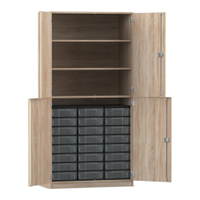Flexeo® Schrank, 24 kleine Boxen, 3 Fächer, 4 Halbtüren