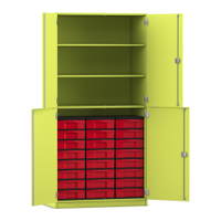 Flexeo® Schrank, 24 kleine Boxen, 3 Fächer, 4 Halbtüren