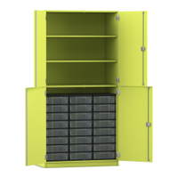Flexeo® Schrank, 24 kleine Boxen, 3 Fächer, 4 Halbtüren