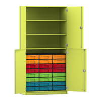 Flexeo® Schrank, 24 kleine Boxen, 3 Fächer, 4 Halbtüren