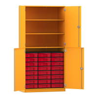 Flexeo® Schrank, 24 kleine Boxen, 3 Fächer, 4 Halbtüren