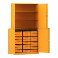 Flexeo® Schrank, 24 kleine Boxen, 3 Fächer, 4 Halbtüren