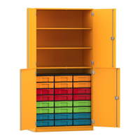 Flexeo® Schrank, 24 kleine Boxen, 3 Fächer, 4 Halbtüren