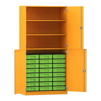 Flexeo® Schrank, 24 kleine Boxen, 3 Fächer, 4 Halbtüren