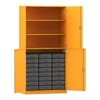 Flexeo® Schrank, 24 kleine Boxen, 3 Fächer, 4 Halbtüren