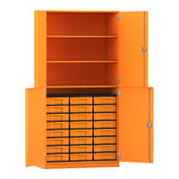 Flexeo® Schrank, 24 kleine Boxen, 3 Fächer, 4 Halbtüren