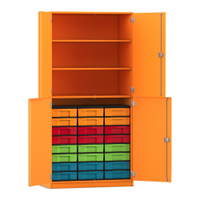 Flexeo® Schrank, 24 kleine Boxen, 3 Fächer, 4 Halbtüren