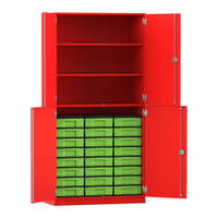 Flexeo® Schrank, 24 kleine Boxen, 3 Fächer, 4 Halbtüren