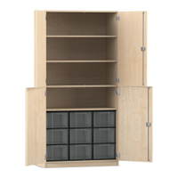 Flexeo® Schrank, 9 große Boxen, 4 Fächer, 4 Halbtüren