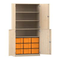Flexeo® Schrank, 9 große Boxen, 4 Fächer, 4 Halbtüren