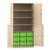 Flexeo® Schrank, 9 große Boxen, 4 Fächer, 4 Halbtüren