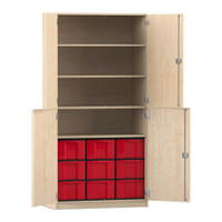 Flexeo® Schrank, 9 große Boxen, 4 Fächer, 4 Halbtüren