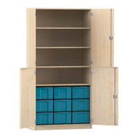 Flexeo® Schrank, 9 große Boxen, 4 Fächer, 4 Halbtüren