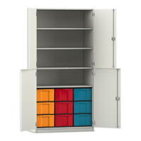 Flexeo® Schrank, 9 große Boxen, 4 Fächer, 4 Halbtüren