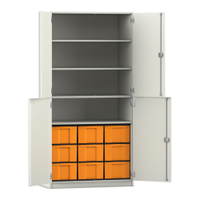 Flexeo® Schrank, 9 große Boxen, 4 Fächer, 4 Halbtüren