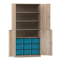 Flexeo® Schrank, 9 große Boxen, 4 Fächer, 4 Halbtüren