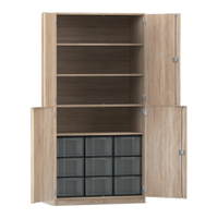 Flexeo® Schrank, 9 große Boxen, 4 Fächer, 4 Halbtüren