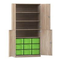 Flexeo® Schrank, 9 große Boxen, 4 Fächer, 4 Halbtüren