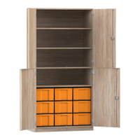 Flexeo® Schrank, 9 große Boxen, 4 Fächer, 4 Halbtüren